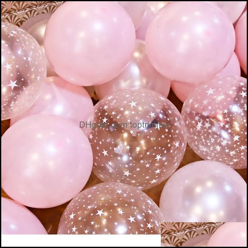 Ballon nieuwigheid Gag Toys Gifts 30 stks 12 inch latex Set Star Clear Gold Ballonnen Wedding Decoratie Baby shower Verjaardagsfeestje Benodigdheden Ho