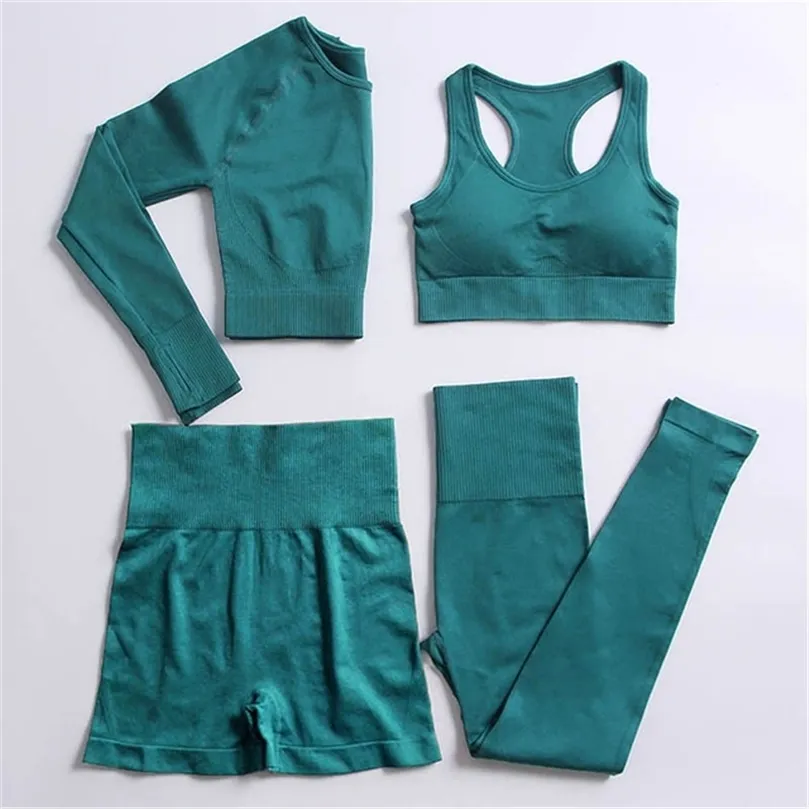 2/3/5Pcs / Set Abbigliamento da allenamento per donna Set da yoga senza cuciture Abiti da fitness per donna Palestra Leggings da corsa Abiti Sport Abbigliamento sportivo 220330