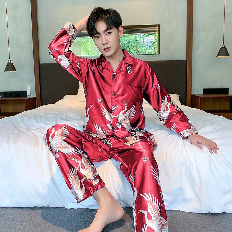 Mens Exotic Pajamas Silk Mens Pajamas Set Autumn Elastic Waist Men Sleepwear Silk M 220823 From Lu003 15.45 DHgate.Com