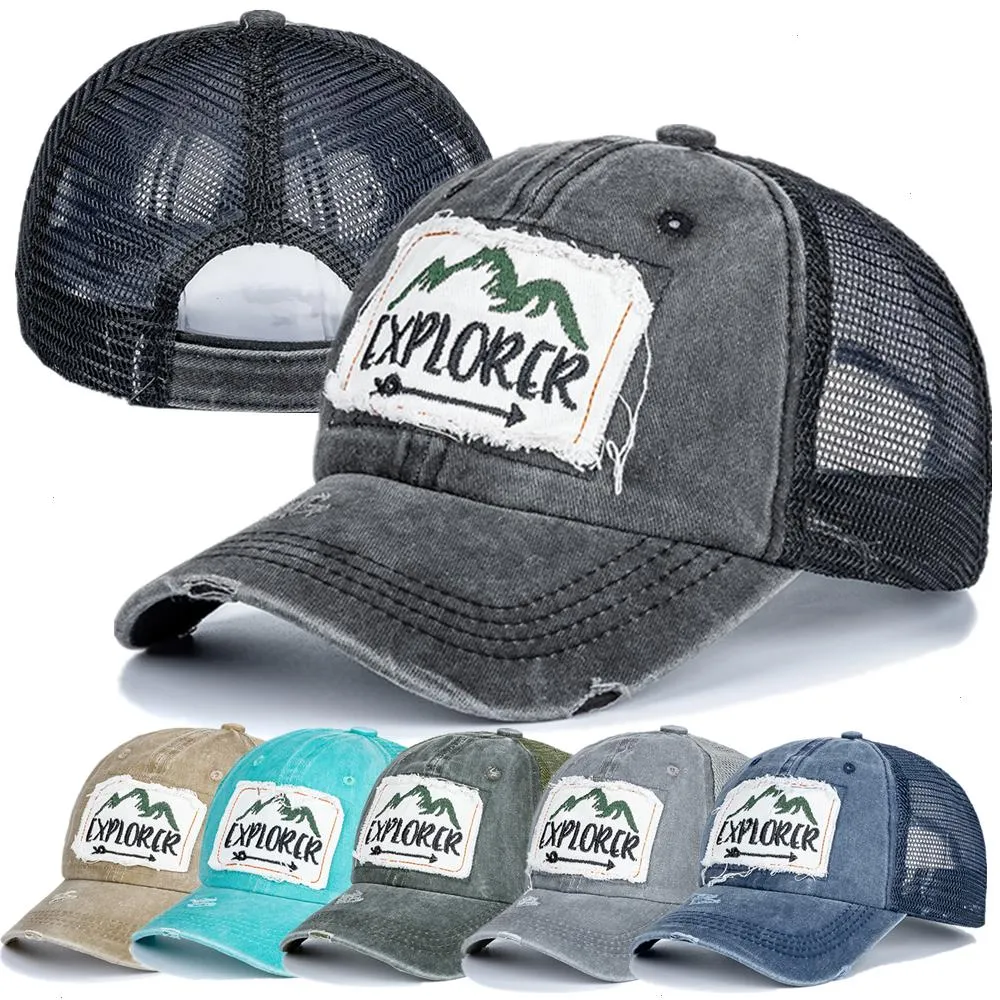Outdoor Casual Cap for Men Women Simple Letter Patch Design Baseball Summer Fashion Streetwear Mesh Trucker Hat