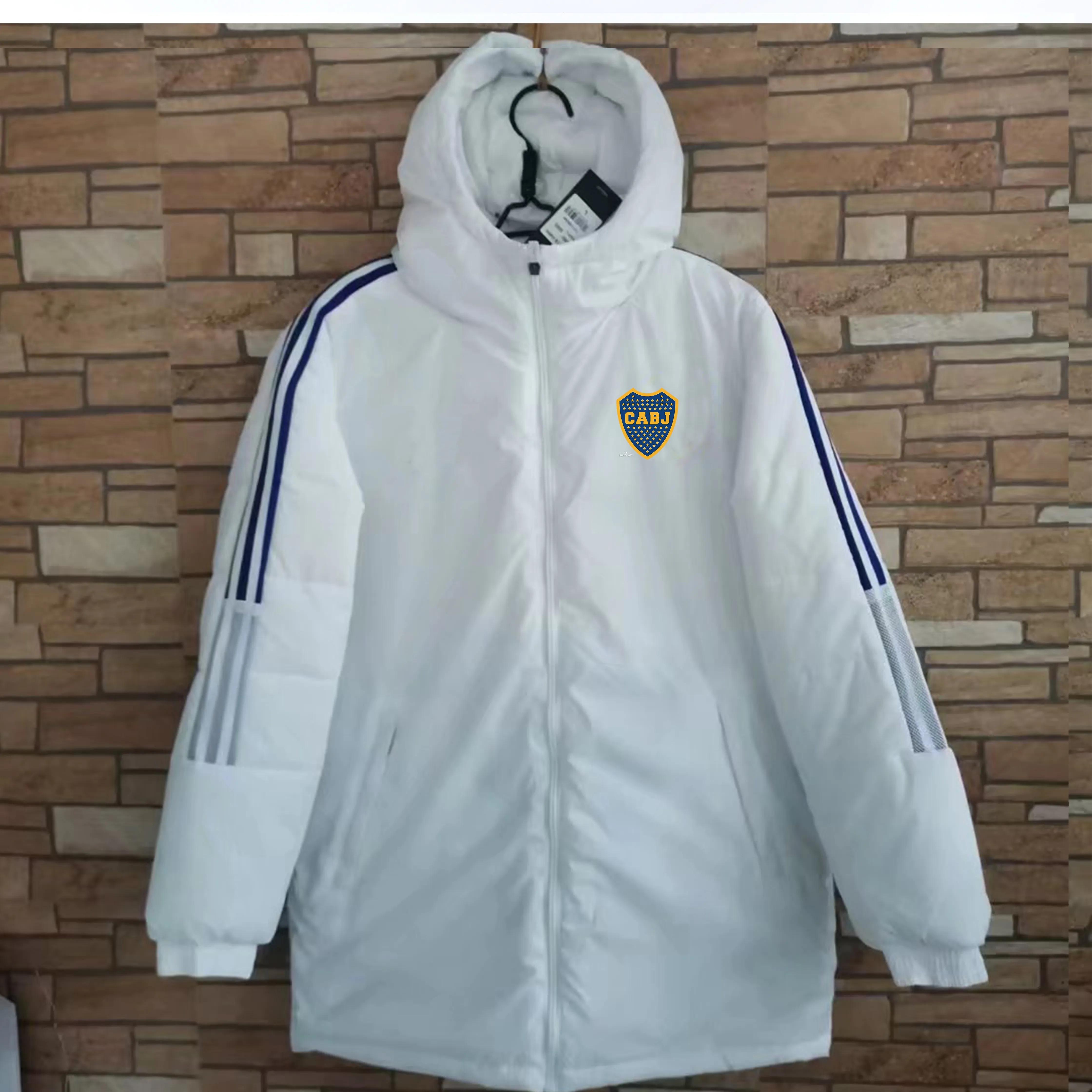 22-23 Boca Juniors Heren Dons Winter vrijetijdssportjas Lange mouw Kleding Mode Jas Bovenkleding Puffer Parka's Teamemblemen op maat