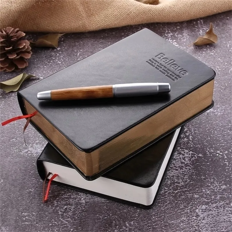 Retro Leather Notebbook Толстая бумага библейская книга Блокнот Новый пустой еженедельный план написание ноутбуков офисные школьные принадлежности T200727