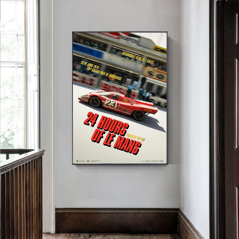 24 часа Le Mans 1970 июня на холсте для печати северной плакат на стене искусство для гостиной для гостиной.