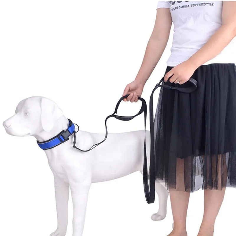 Hondenkragen ontleen aan nylon en neopreen harnas riem reflecterende dubbele handgreep voor kleine middelgrote wandeling wandeltraining runningdog