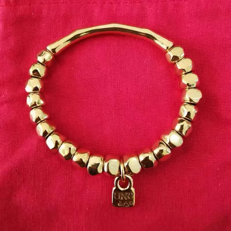 Authentisches Trabel-Armband für Damen UNODE50, 925er Sterlingsilber vergoldet, Schmuck, passend für europäische Uno De 50-Stil-Geschenk-Herrenarmbänder PUL1208ORO0000M