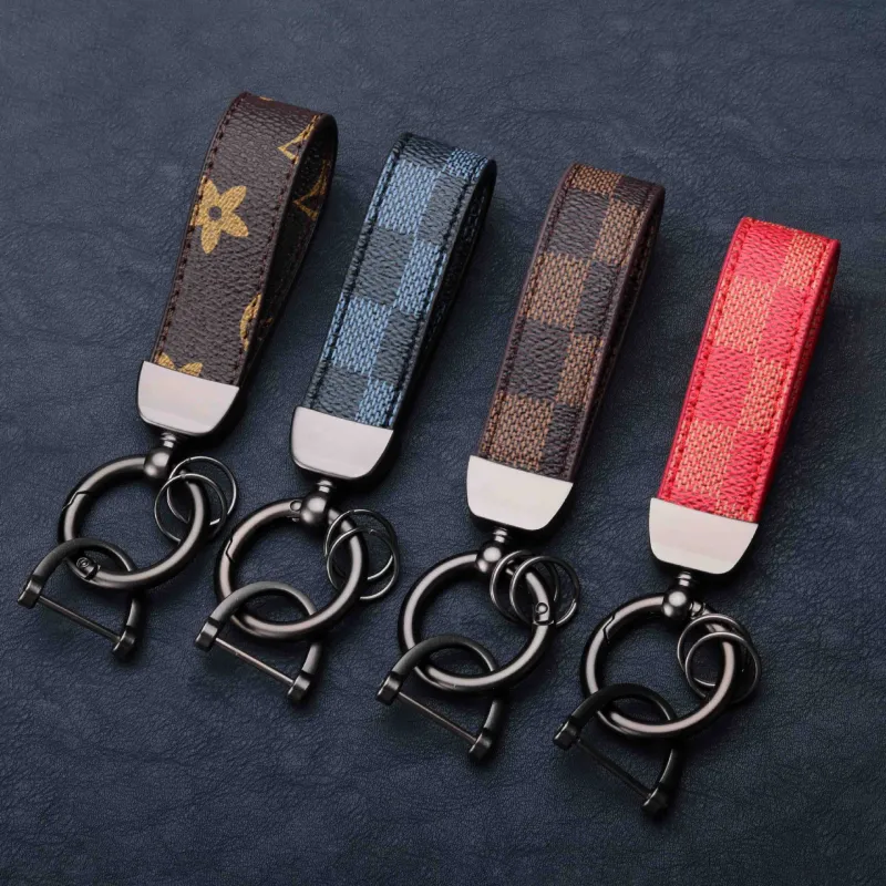 New Fashion Retro Leather Keychains Car Key Rings For Men Women Durable ...