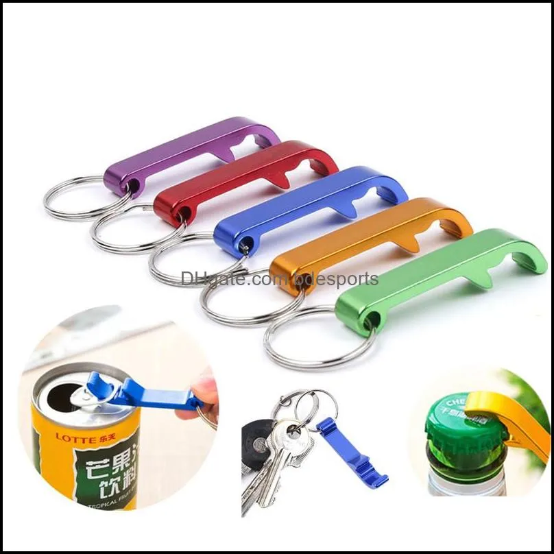 Portable 4 en 1 ouvre-bouteille porte-clés chaîne porte-clés porte-clés en métal barre de bière outil griffe cadeau livraison directe 2021 ouvre-outils de cuisine cuisine