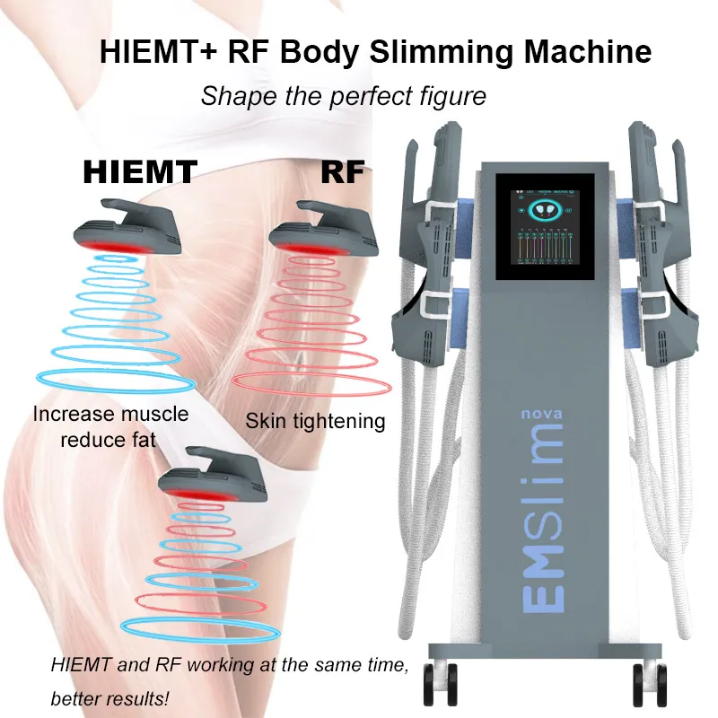 강력한 hiemt rf emslim 형성 기계 EMS 전자기 자극은 근육 윤곽선 지방 연소 장치를 건설합니다.
