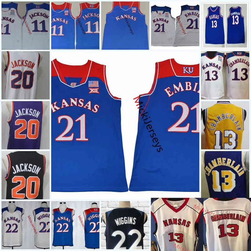 XFLSP College Custom Ku Kansas Jayhawks Stitched College Basketball Jersey 15 Tyshawn Taylor 0 Thomas Robinson 13 Walt Wesley 34 Paul Pierce Clyde