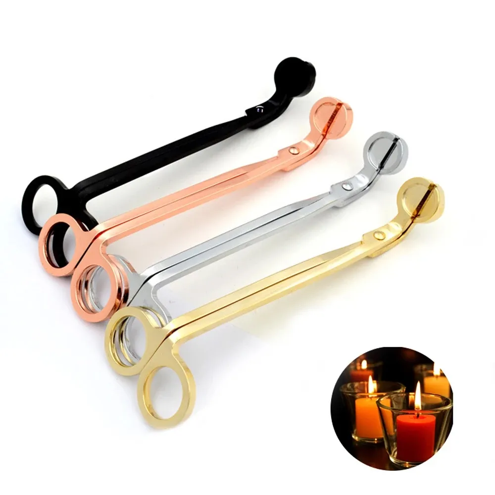 Rostfritt stål Snuffers Candle Wick Trimmer Rose Gold Candle Scissors Cutter Candle Wick Trimmer Oil Lamp Trim Scissor Cutter