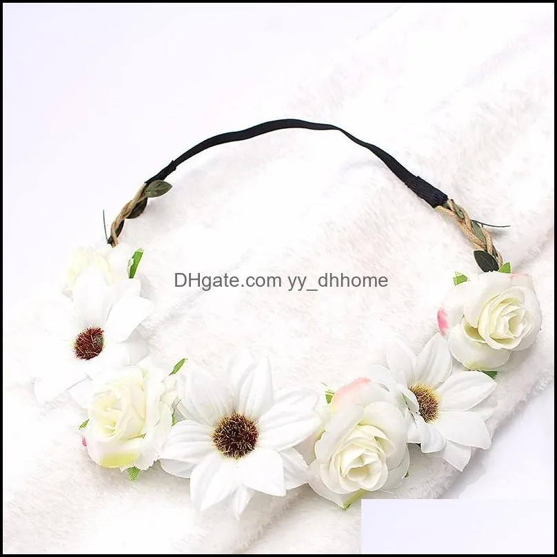 Wedding Sunflower Headbands Wreath Crown Bridal Headdress Hair Accessories Party Garlands