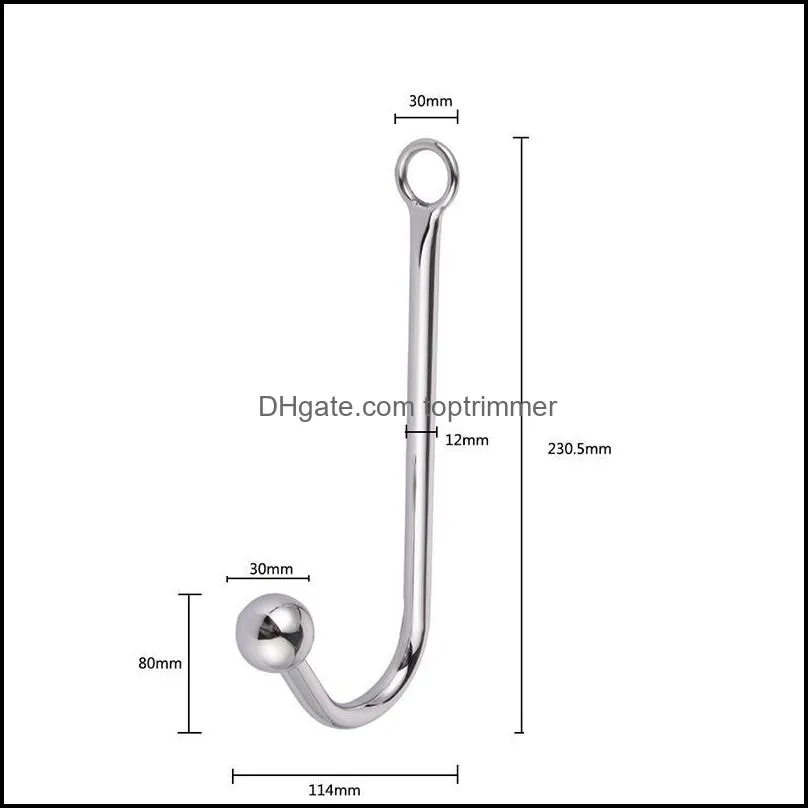 Stainless Steel Anal Hook Prostate Massage Gay Butt Plug with Ball Dilator for Men and Women