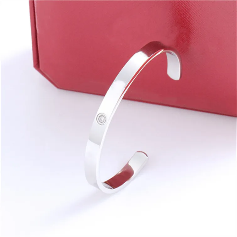 Mensarmband Silver Bangles Designers smycken C formöppning av rostfritt stål smycken kvinnor lyx tennis party modern stil rosguld armband älskar armband