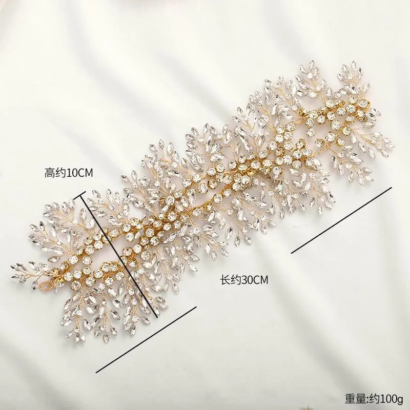 Bridal Headband Jewelry Gold Crystal Rhinestones Tiara Wedding Accessories Handmade Women Hair Ornaments Headpieces Drop Delivery 2021