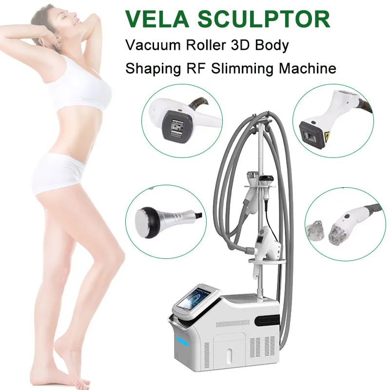 Vela Body Shape Slimming Beauty Equipment Vacuum Roller Massage Machine Cavitation RF Radio Frequency Cellulite Reduction Portable Type On Sale SPA Use