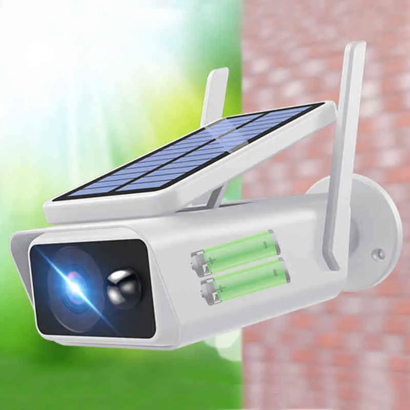 Caméra de surveillance de la sécurité extérieure Solar Solar Solar Solar Solar CCTTV Smart Home Batterie IP66 PIR Détection de mouvement Cam AA220315