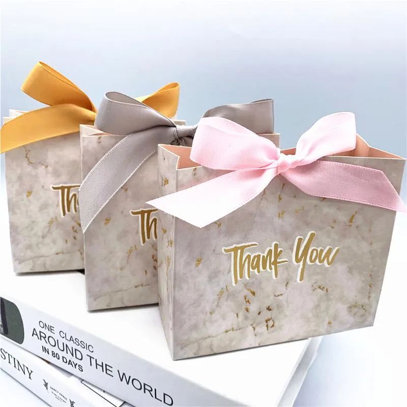 Hediye Sargısı 10-100 PCS Yaratıcı Mini Teşekkürler Mermer Çanta Kutusu Doğum Günü Düğün Dekorasyonları Bebek Duş Sevgililer Dekor Günü hediyegift