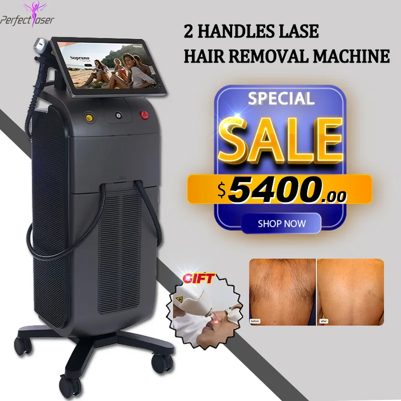 Alemanha barra laser Alexandrite 808nm Diodo a laser Permamnent Lasers Máquina de remoção de cabelo com grande congelamento de cabeça de congelamento