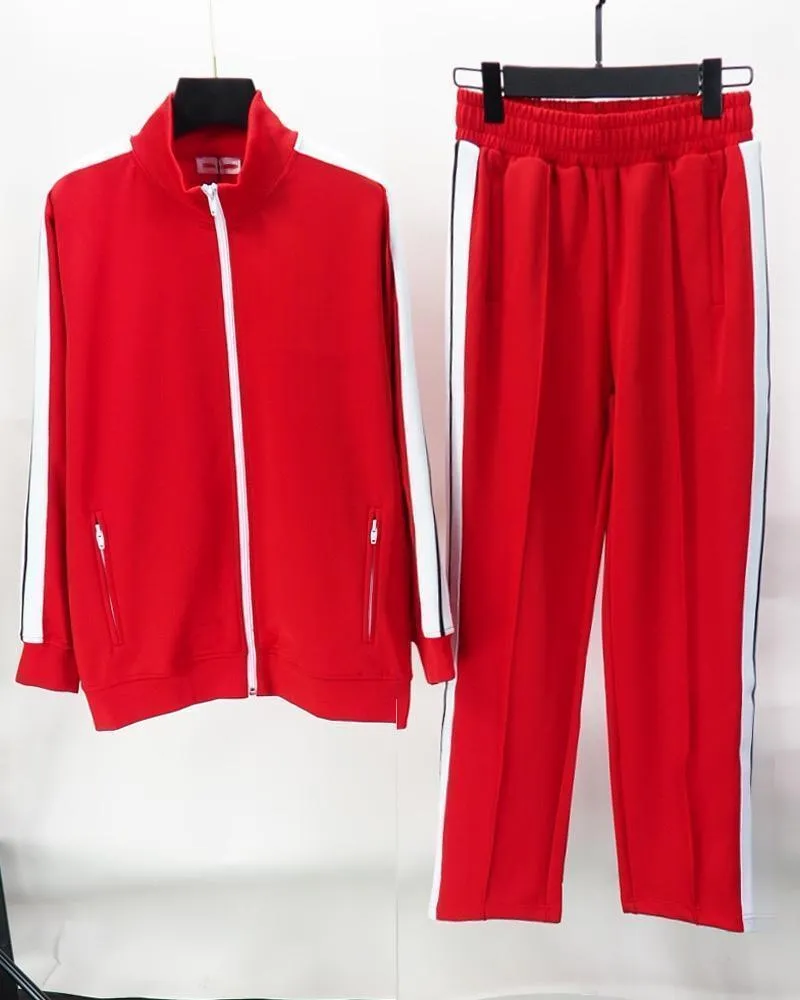 2021 tide brand rainbow sportswear Mens Tracksuit contrast striped zipper jacket women
