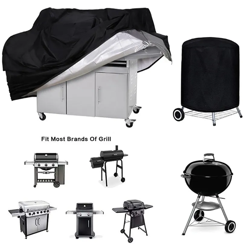 Couverture de barbecue extérieure étanche à la poussière Weber Heavy Duty Grill Rain Protective outdoor Barbecue cover round bbq grill black 220510