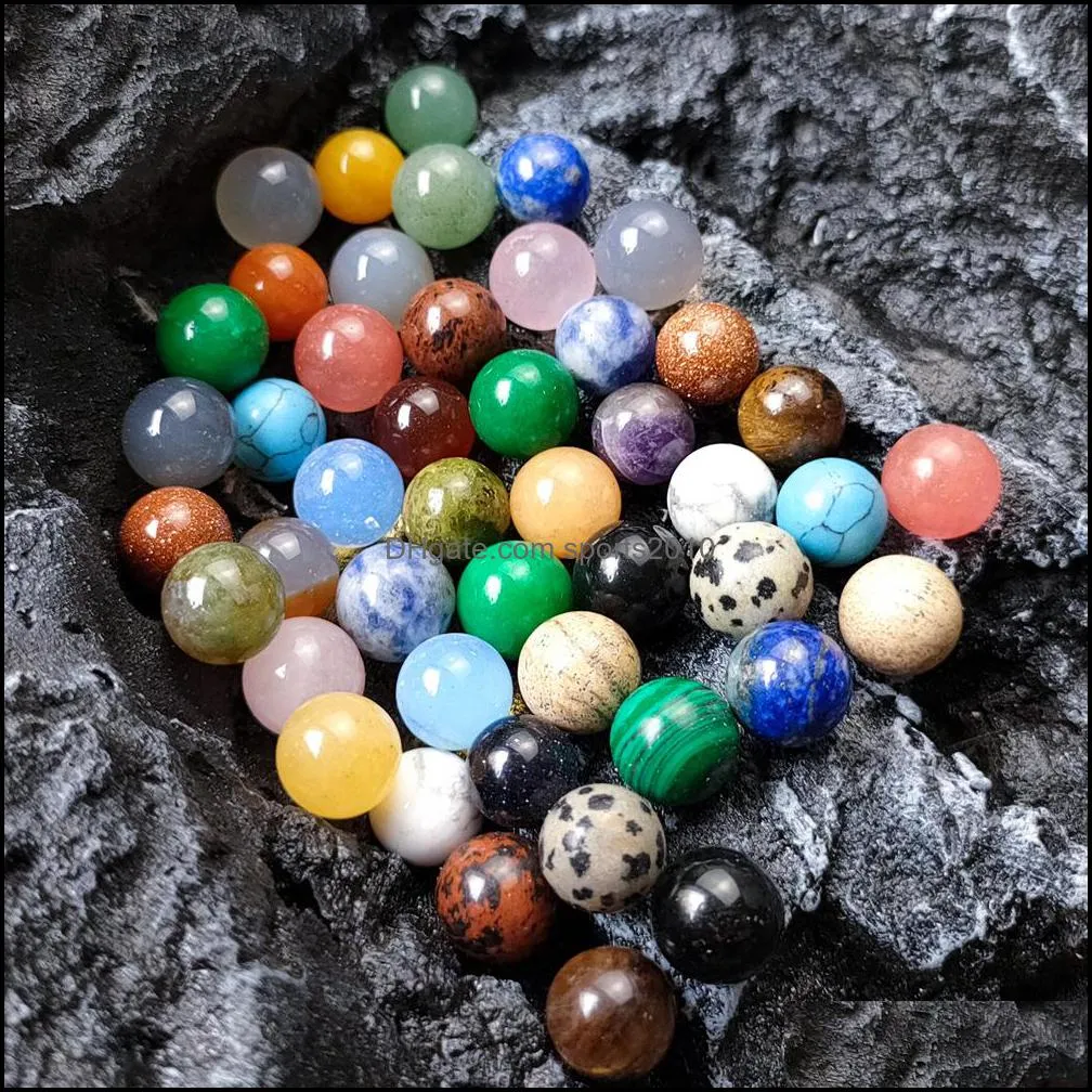 10mm round ball reiki natural stone tumbled stones polishing rock quartz yoga energy bead for chakra healing decoration sports2010