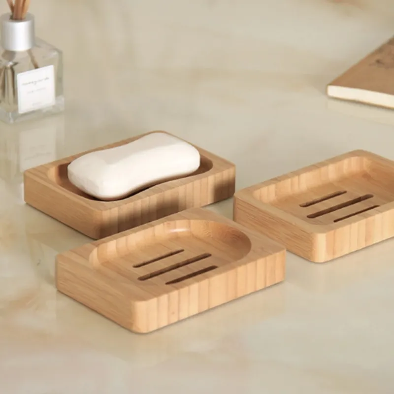 Handmade Wooden Natural Bamboo Soap Case For Kitchen Tray Holder