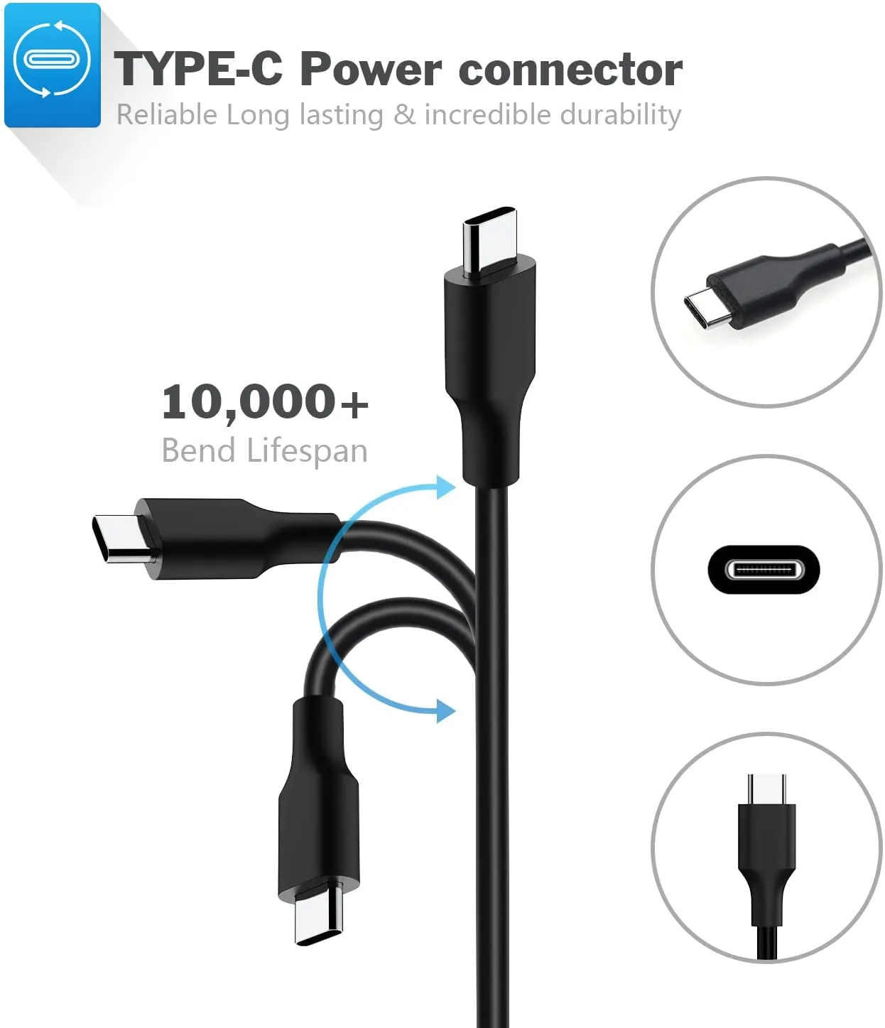 65W Cordon d'alimentation du chargeur adaptateur secteur pour