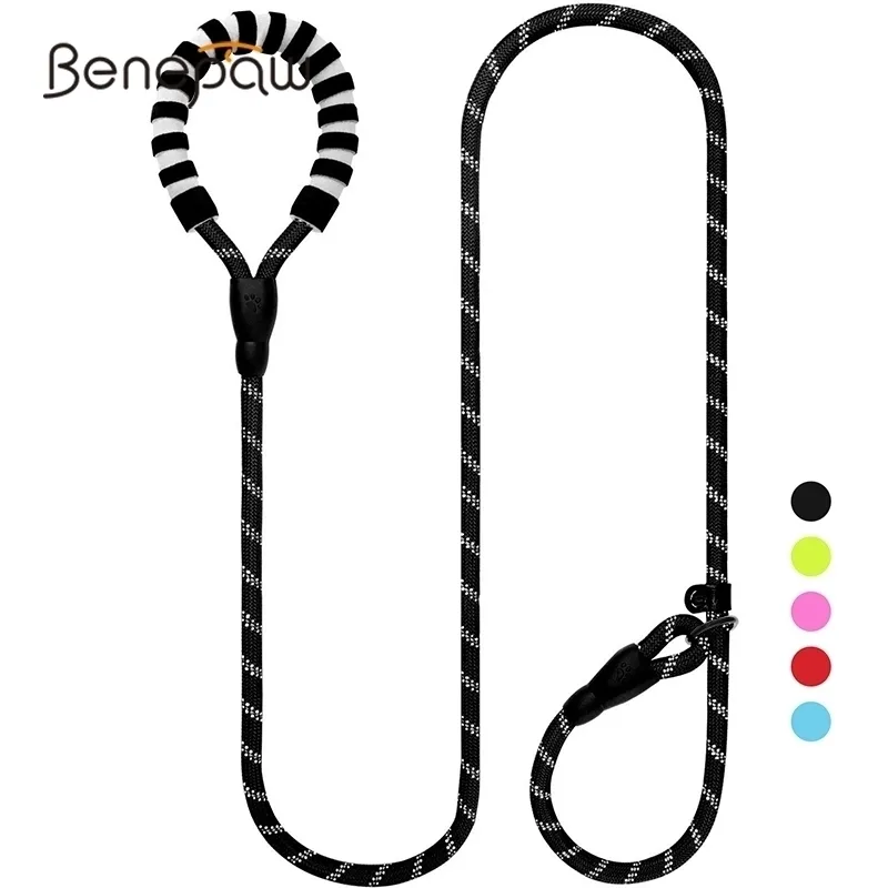 Benepaw Adjustable Pet Leash Collar 2 In 1 Reflective Padded Handle Dog Slip Training Rope For Small Medium Large Dogs Y200515