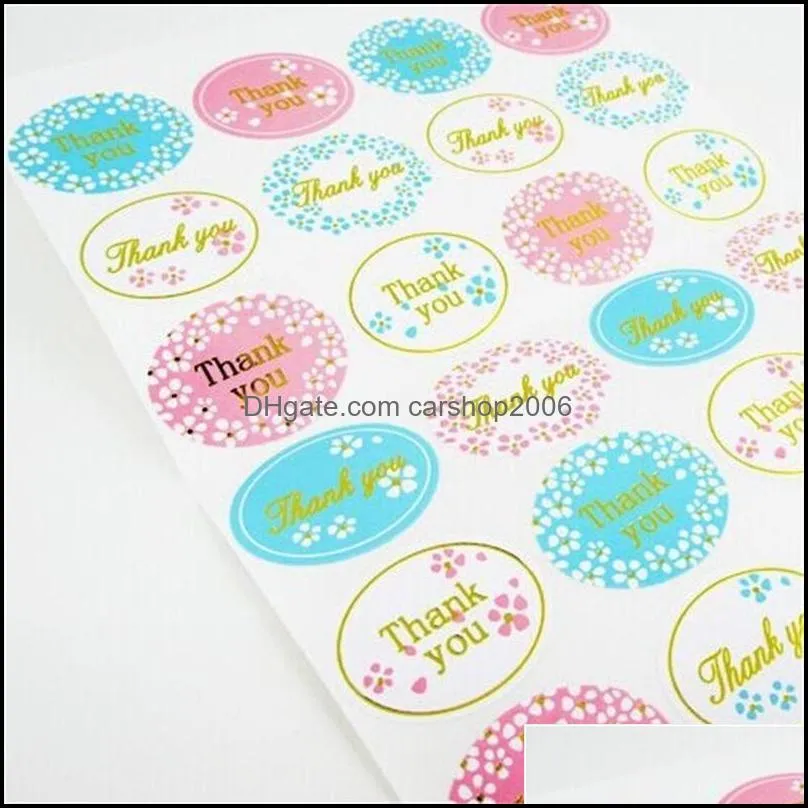 Thank You Gift Packing Sticker Circular Spring Floral Pattern Label Wrap Stickers Festival Baking Food Gifts Sticky Paper 0 28nt L2