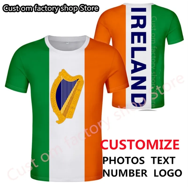 IRELAND T Shirt Diy Free Custom Made Name Number Irl Nation Flag Ie