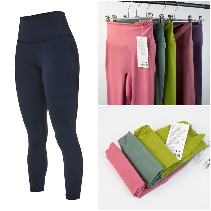 LU-wgg0325 Sportkläder Dam Yoga Outfit Löpning Slim Pant Träning Vuxen Hög midja Fitness Bär Flickor Elastisk Skinny Gym Byxa Snabbtork