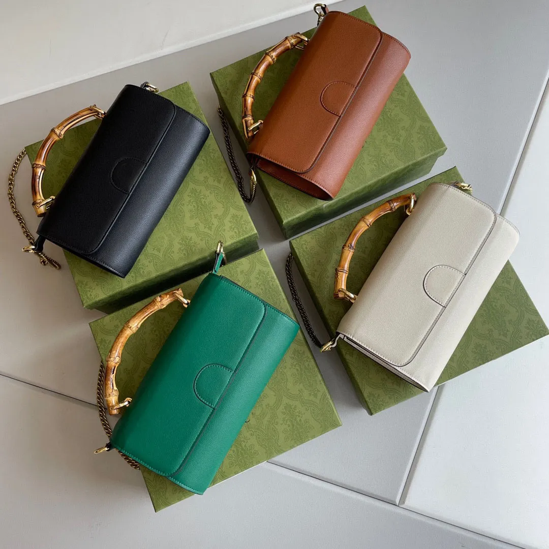 Wholesale top luxury designer custom bag high quality leather flip wallet multifunctional bamboo handle simple urban women Metal Chain Handbag