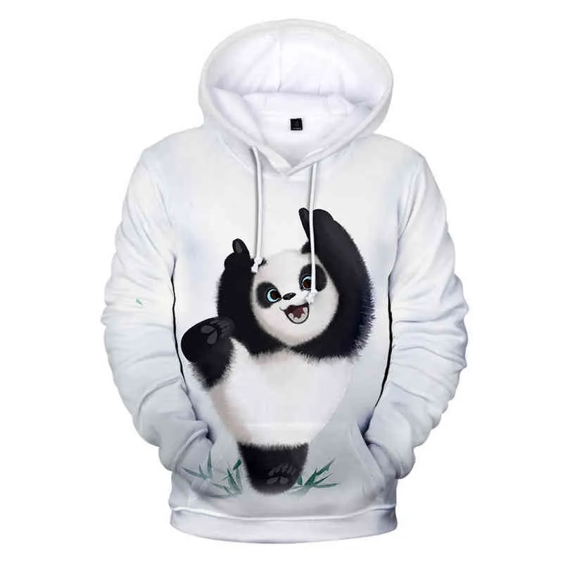 Felpa con cappuccio Panda carino per uomo e donna in primavera e autunno Felpa con stampa 3D divertente Casual Street Abbigliamento giovanile Top allentato L220704