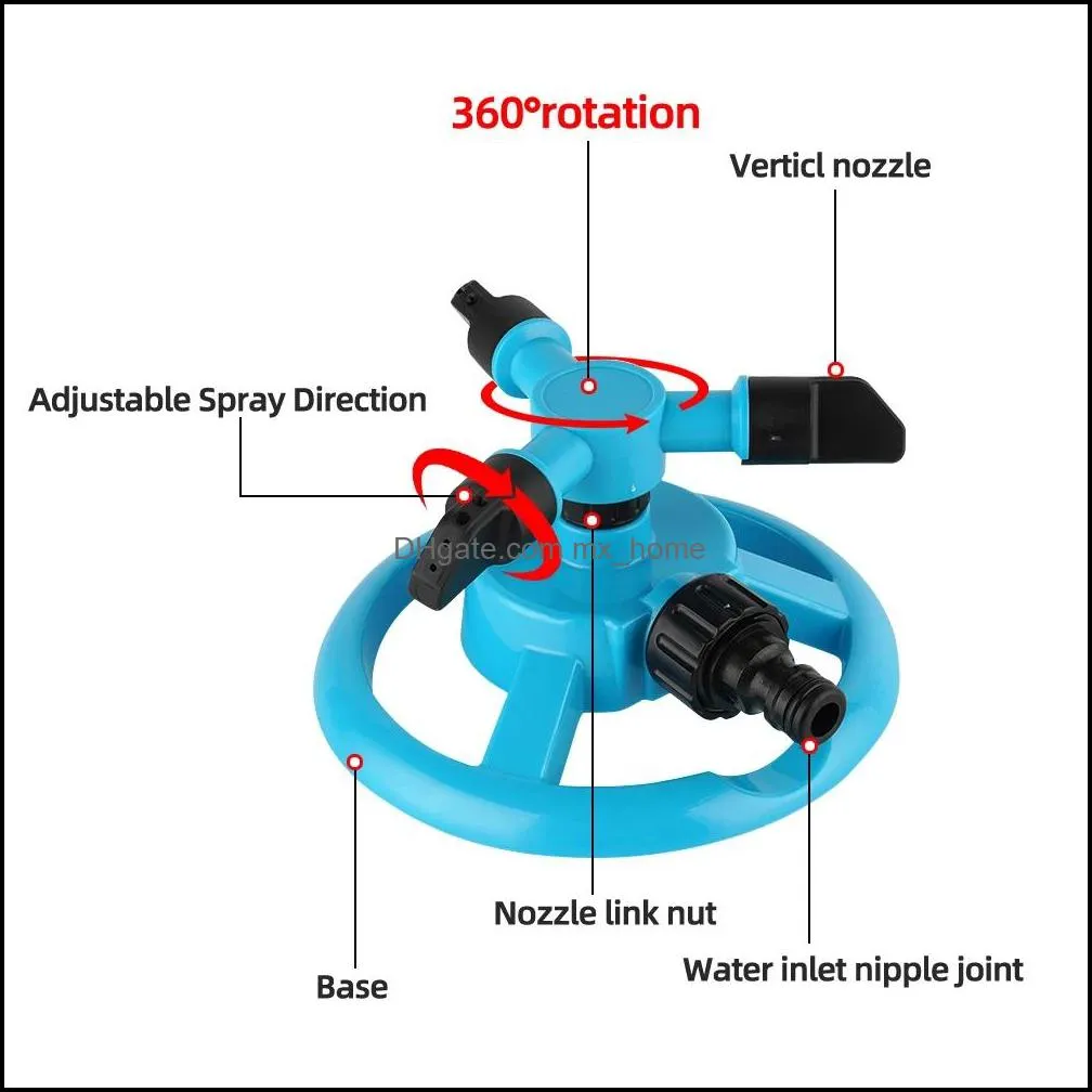 360 degree watering equipments automatic rotary garden lawn sprinkler system fast coupling lawns rotary nozzle gardens irrigation