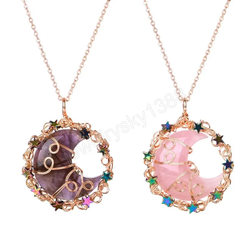 Кристаллические ожерелья для натурального камня для подвесной подвесной ожерелье для подвески