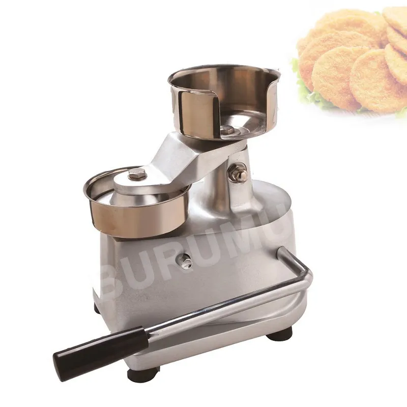 Commercial Hamburger Beef Patty Press Machine Manual Rostfritt stål Burger Meat Pie Pressing Machine 15cm