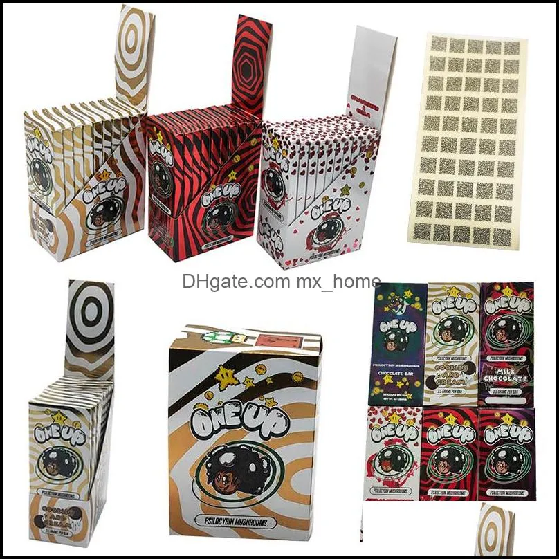 One Up Chocolate Bar Packing Boxes Mushroom Shrooms 3.5G 3.5 Gram Oneup Package Box  and Cream Display Box mx_home