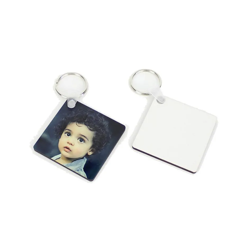 Sublimation Keychains Blank Can Printable MDF Key Ring Heat Press Print