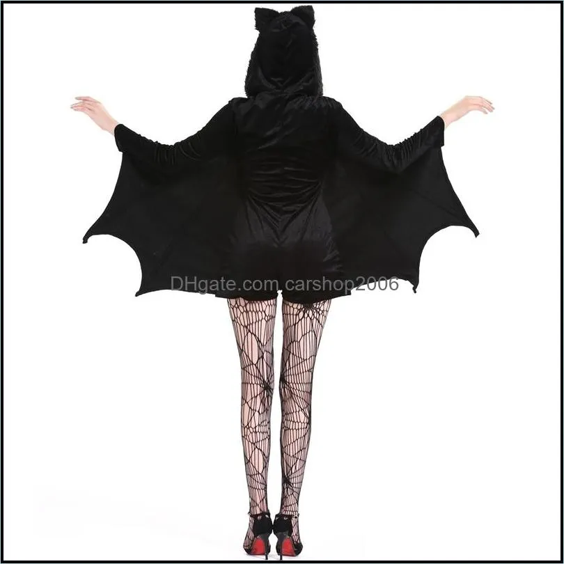 woman sexy halloween costume halloween bat cosplay costume m-4xl black bat vampire cosplay costume for girl party supplies dbc vt0712