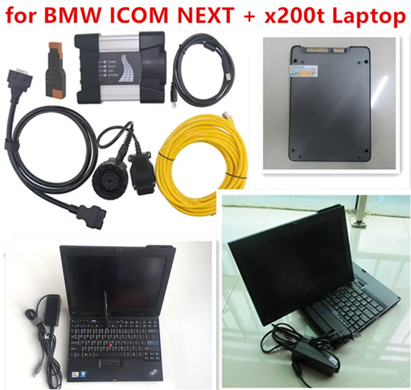 BMW ICOMの2024 HDD SSDとLenovo X200TラップトップWindows 10を使用した次の診断ツール