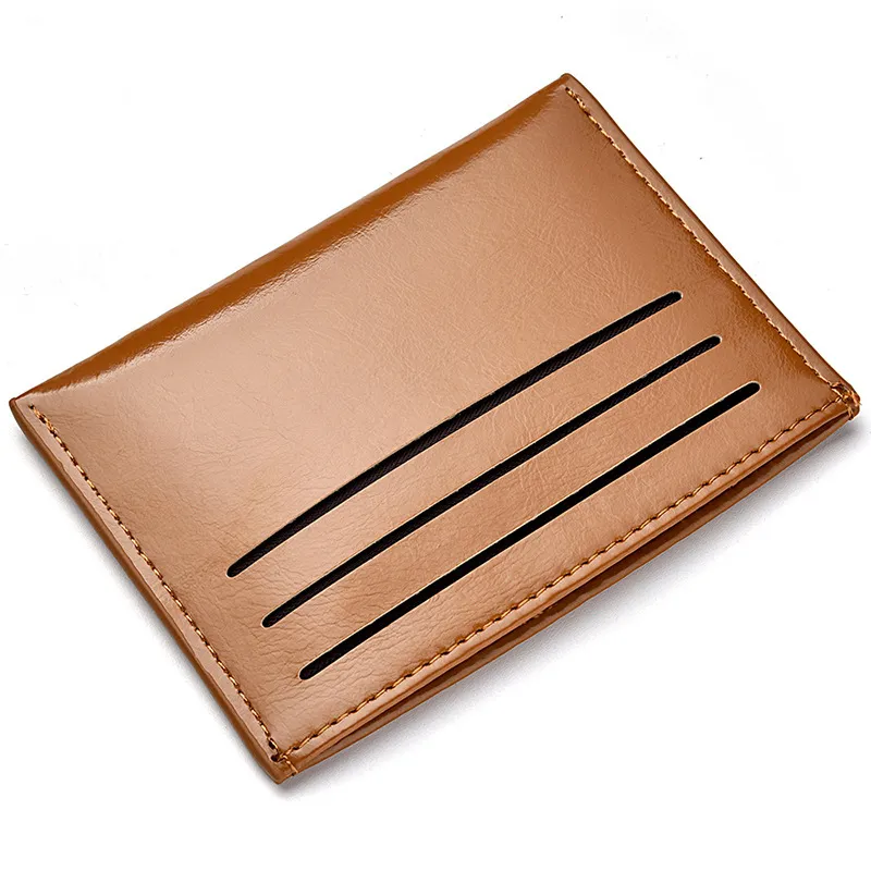 10pcs Card Holder Men PU Retro Plain Multifunctional Thin Square Short Wallet Mix Color