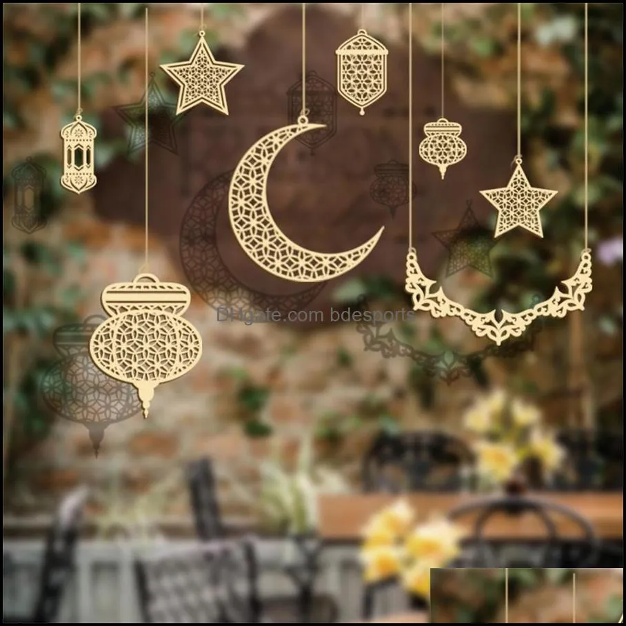 Other Home Decor muslim islam eid wooden pendant eid decoration