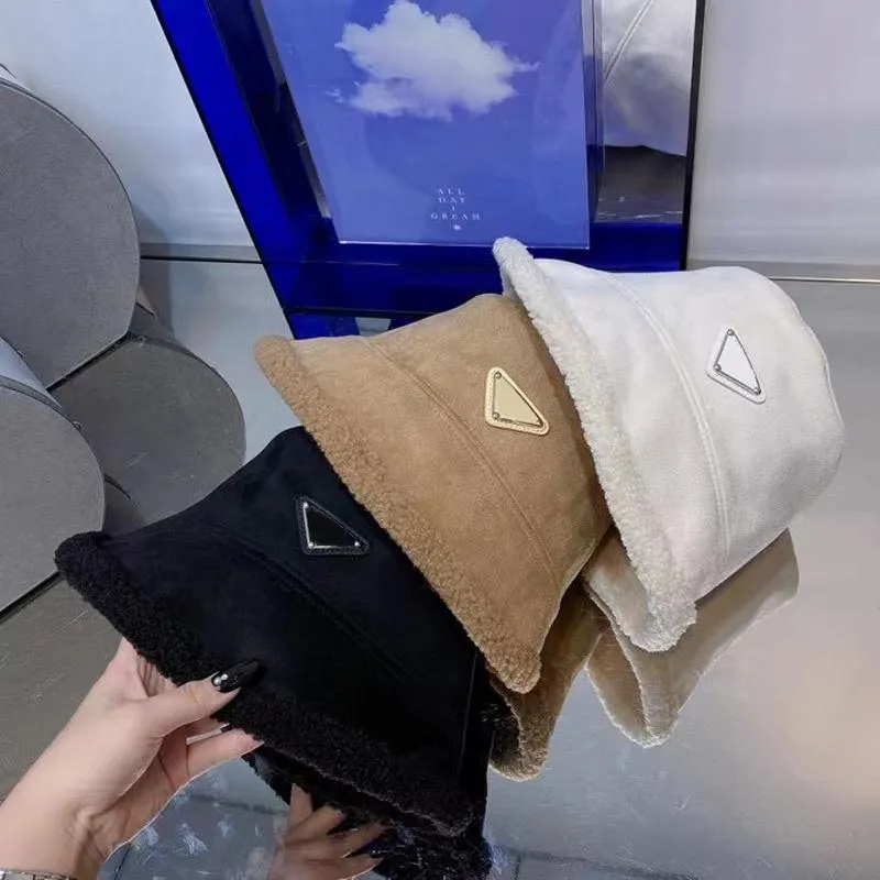 قبعات دلو المصمم أزياء قبة الشتاء قبعة دافئة القبعة الهندسية للجنسين أغطية 6 ألوان اختيارية