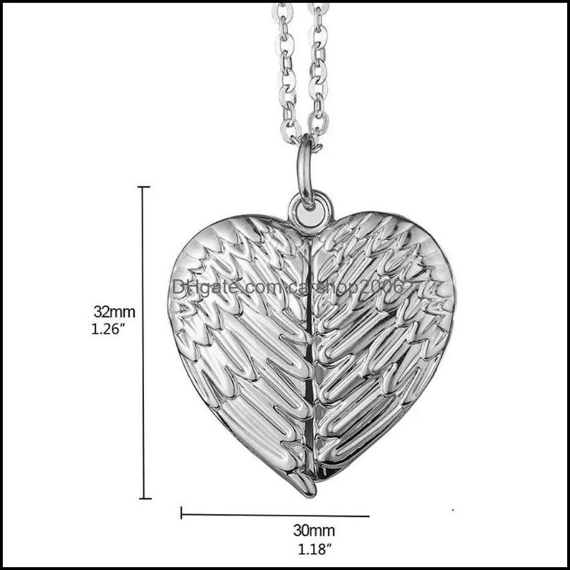 sublimation blanks pendant decorations locket photo necklace angel wings hot transfer printing heart shape wing pendant trays chains for diy jewelry