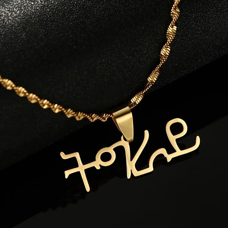 Hänge halsband rostfritt stål amhariskt namn för kvinnor personlig typskylt unisex etnisk smycken vän gåvorspendant