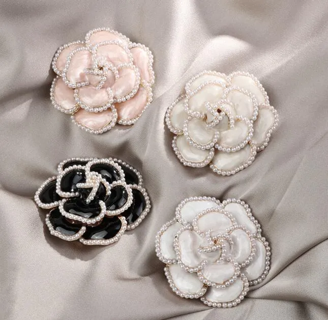 Broche Fleur Camélia Rose Noire - Bijou Élégant Pour Robe De Soirée - Accessoire Femme Métal