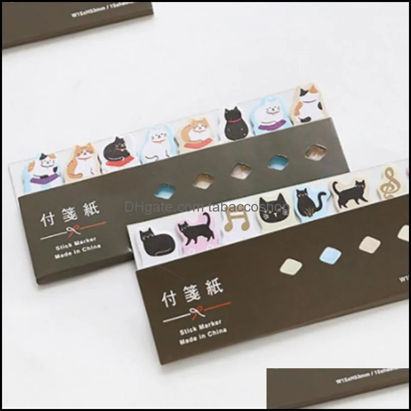 Bookmark 1Pcs Office Decoration Cute Funny Joy Cat Style Sticker Paper Memo Marker Point Flags Sticky Notes Writing Label