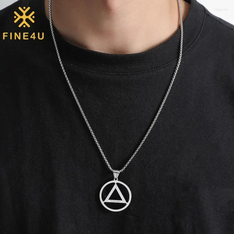 Pendant Necklaces Unisex Stainless Steel Symbol Alcoholics Anonymous Necklace Jewelry GiftsPendant NecklacesPendant Sidn22