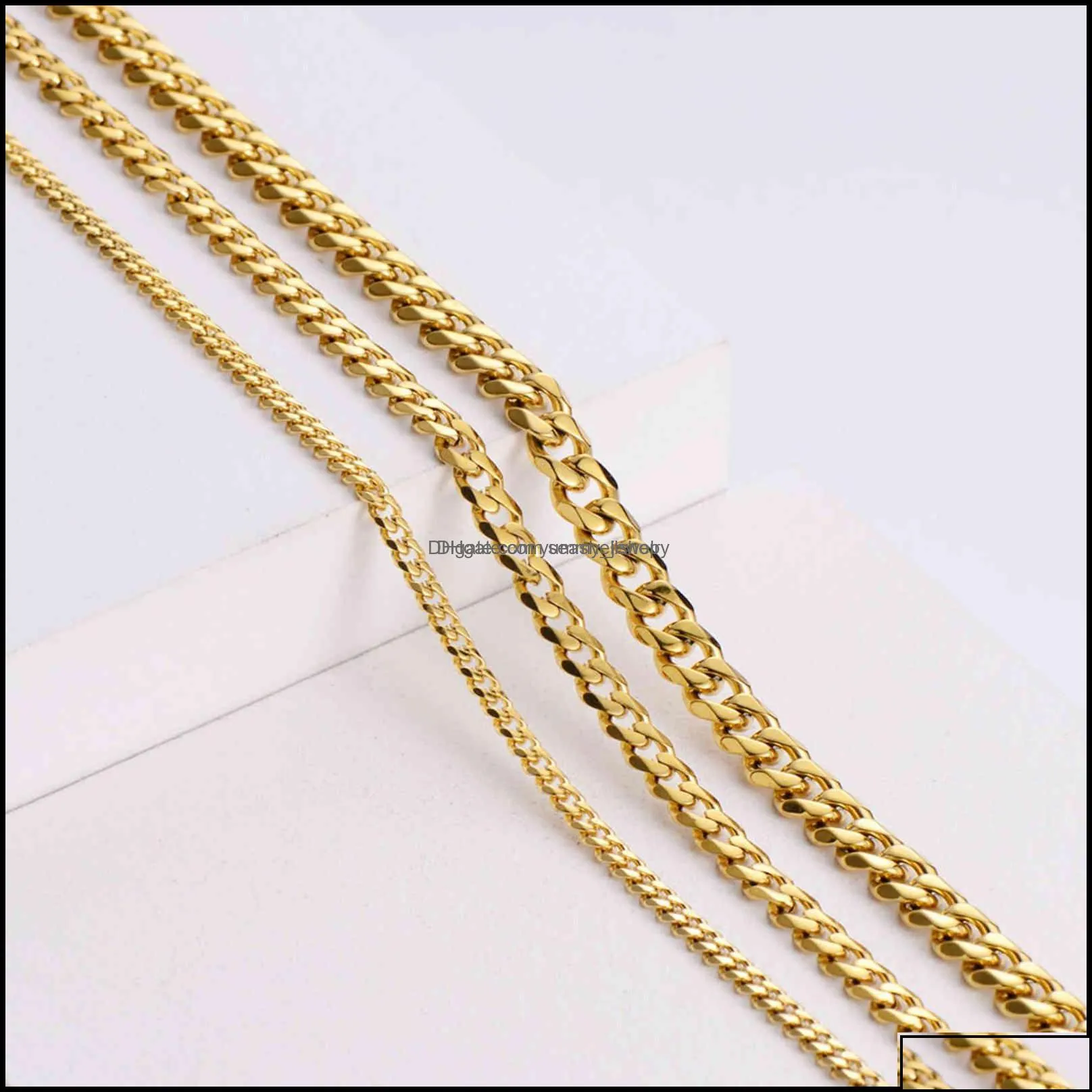 펜던트 목걸이 펜 던 ​​트 쥬얼리 wholale 힙합 womens 남자 necklac cadenas 쿠바나 18K 골드 도금 두꺼운 쿠바 링크 체인 Stainls 철강