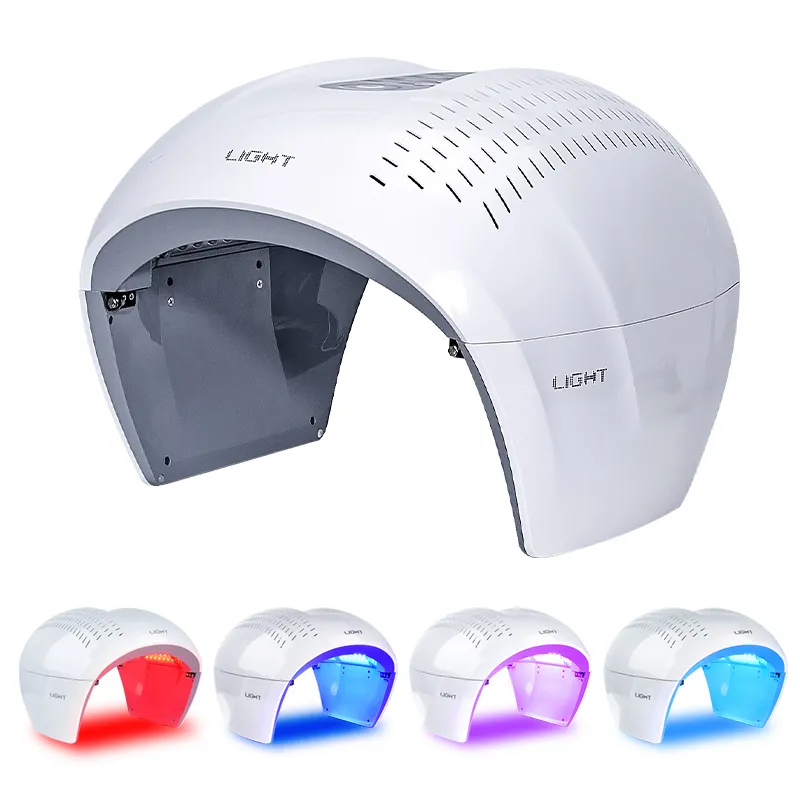 2022 mais recente terapia de luz M￡scara facial de tratamento roxo azul vermelho LED Equipamento de beleza Remo￧￣o de acne rejuvenescimento da pele